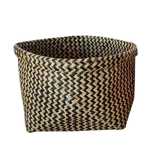 Small Black Seagrass Storage Basket