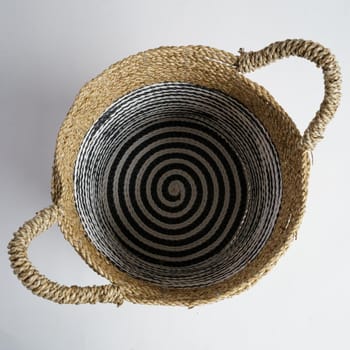 Black and White Seagrass Basket
