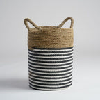 Black and White Seagrass Basket