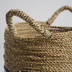 Black and White Seagrass Basket